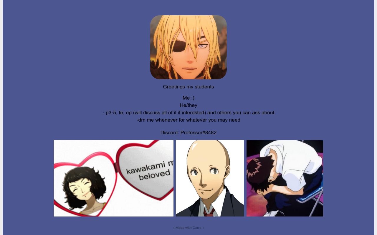Carrd profile picture for @professors